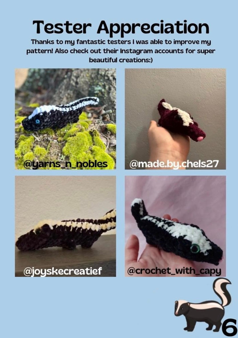 Sofia the Skunk NO-SEW Crochet Pattern (Digital pattern)