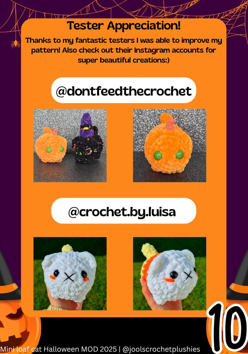 Mini Loaf Cats Halloween MOD (Digital pattern)