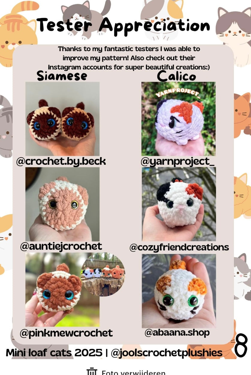 Mini Loaf Cats Crochet Pattern (Digital pattern)