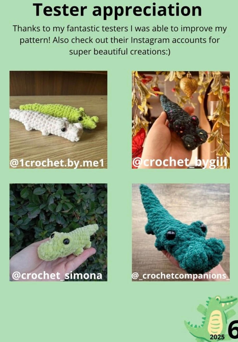 Charlie the Crocodile NO-SEW Crochet Pattern (Digital pattern)