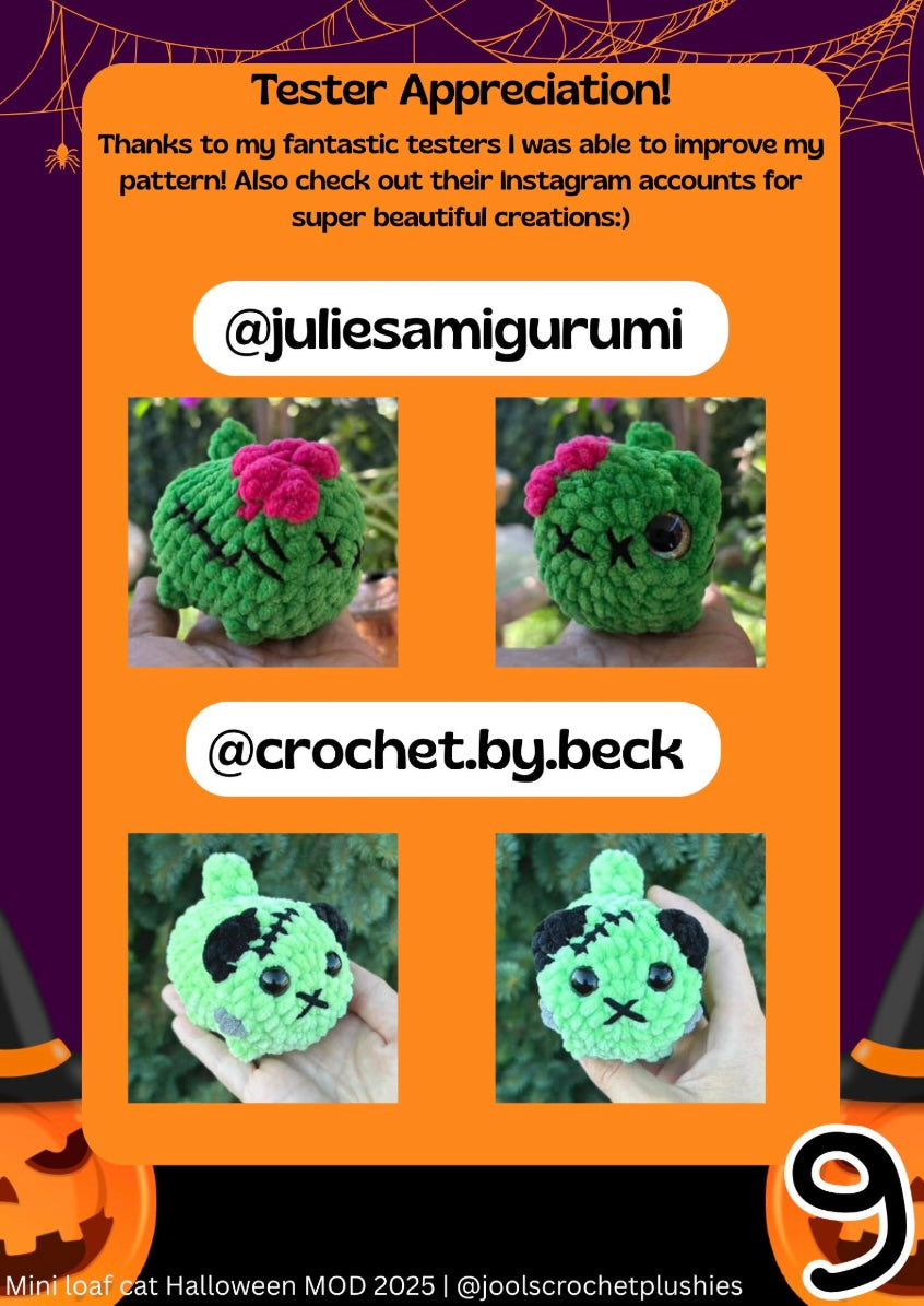 Mini Loaf Cats Halloween MOD (Digital pattern)