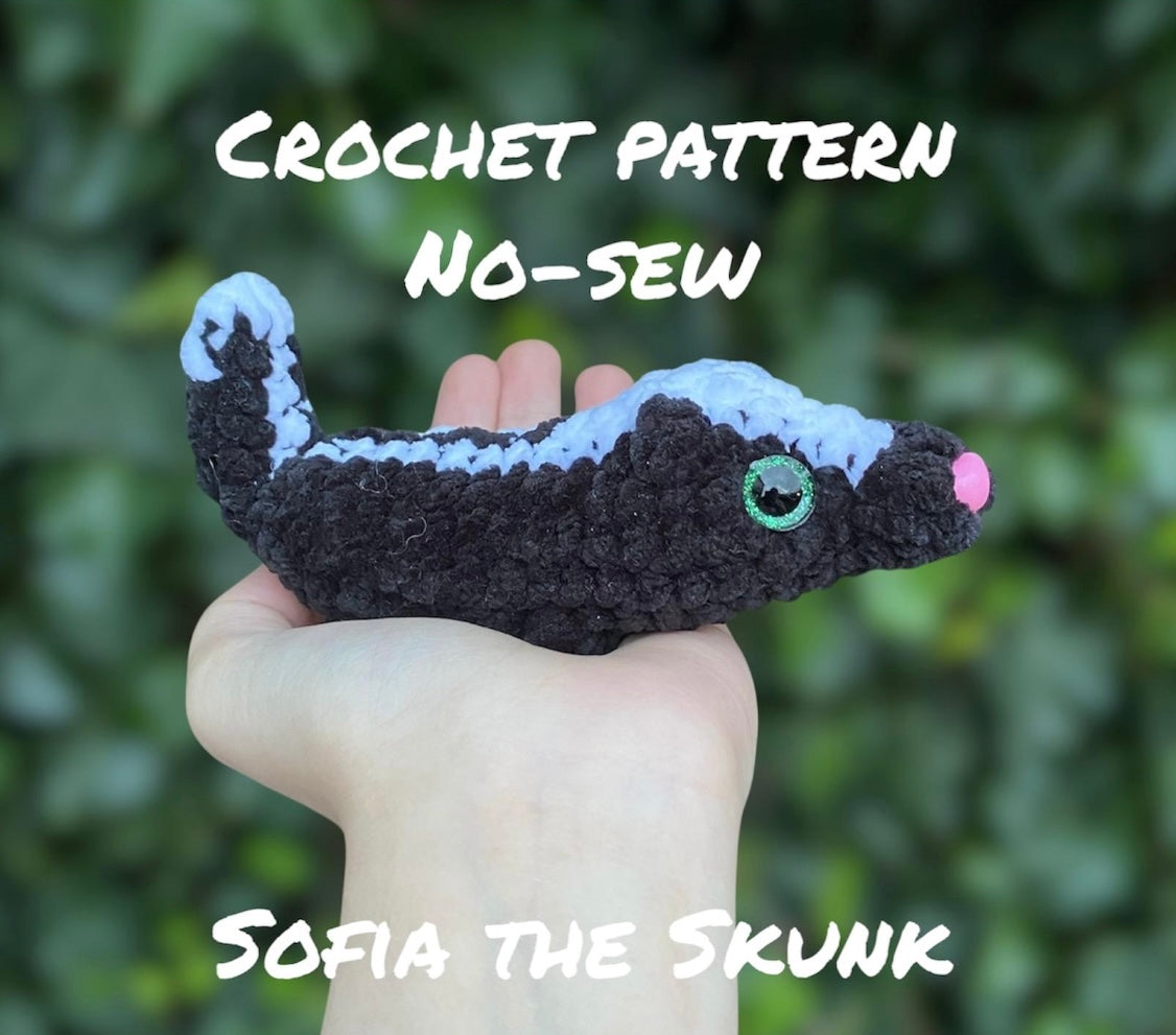 Sofia the Skunk NO-SEW Crochet Pattern (Digital pattern)