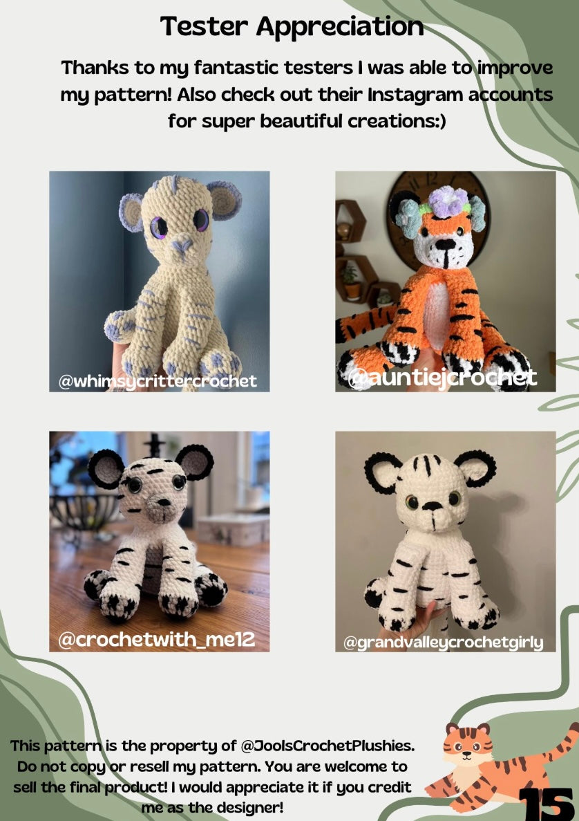 Layla the Tiger Crochet Pattern (Digital pattern)
