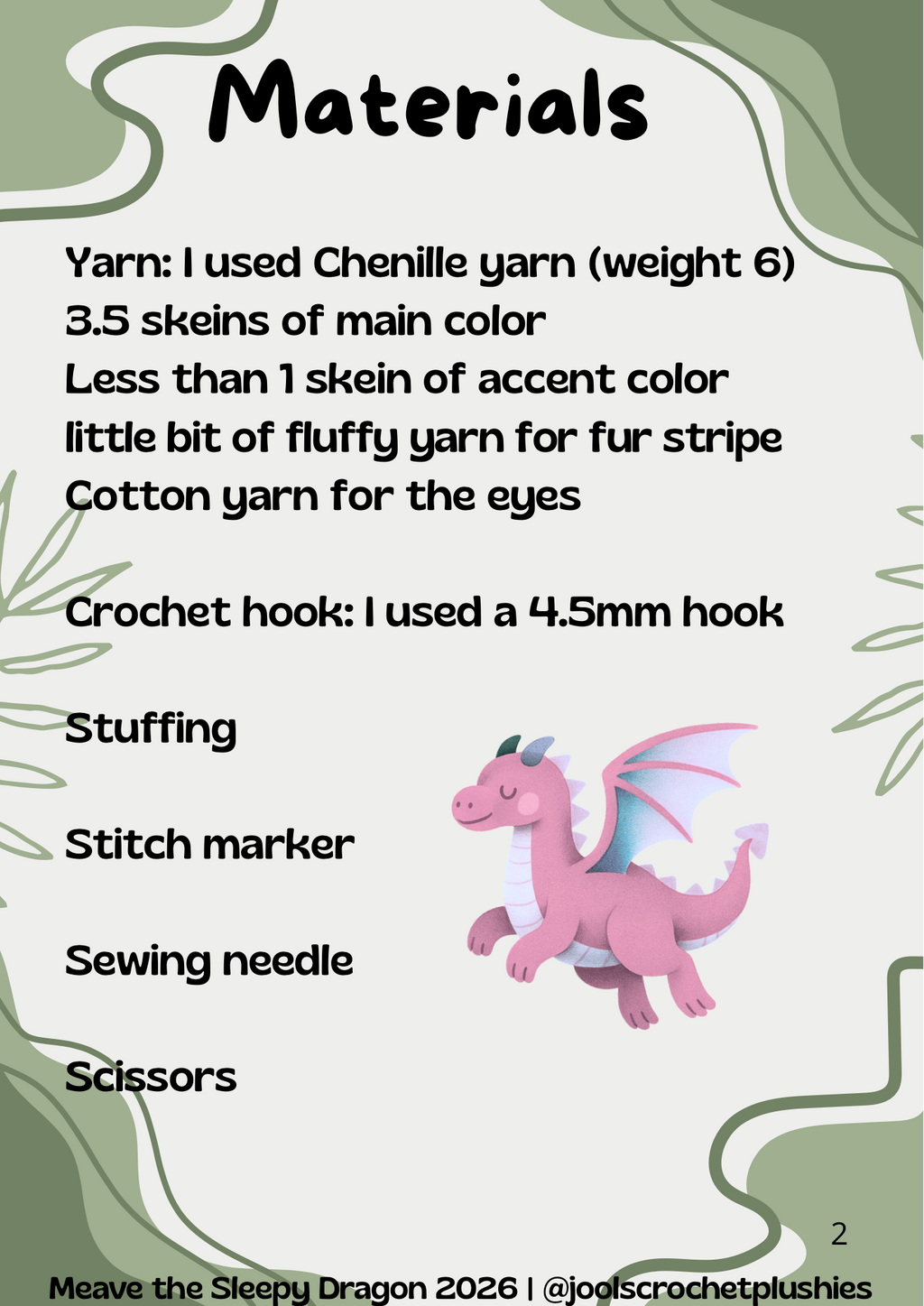Maeve the Sleepy Dragon (Digital Pattern)