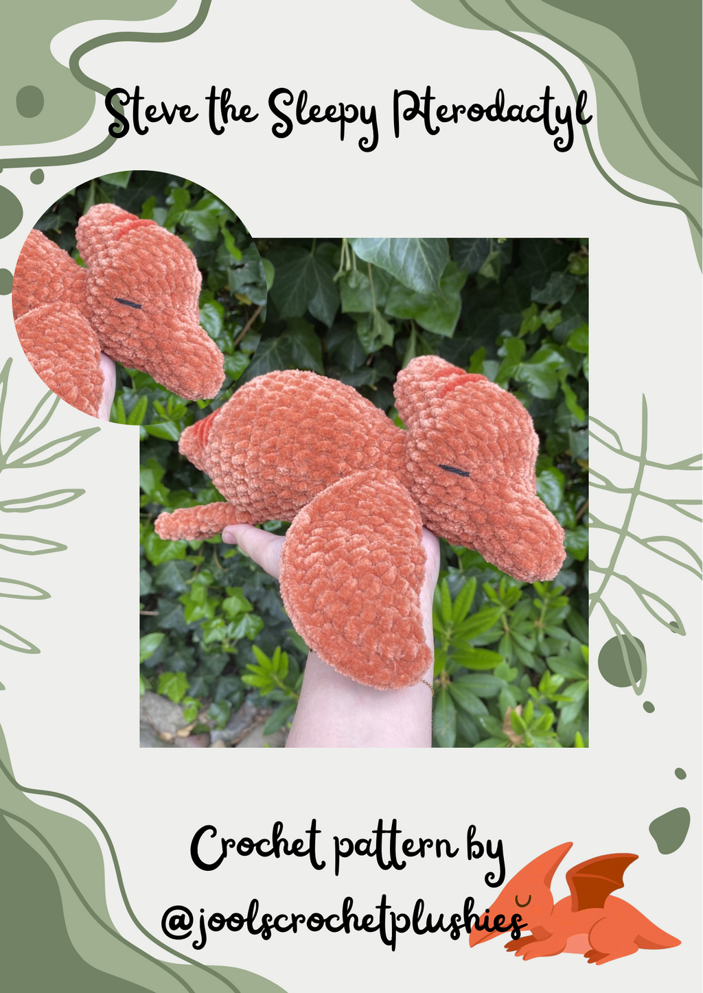 Steve the Sleepy Pterodactyl (Digital Pattern)