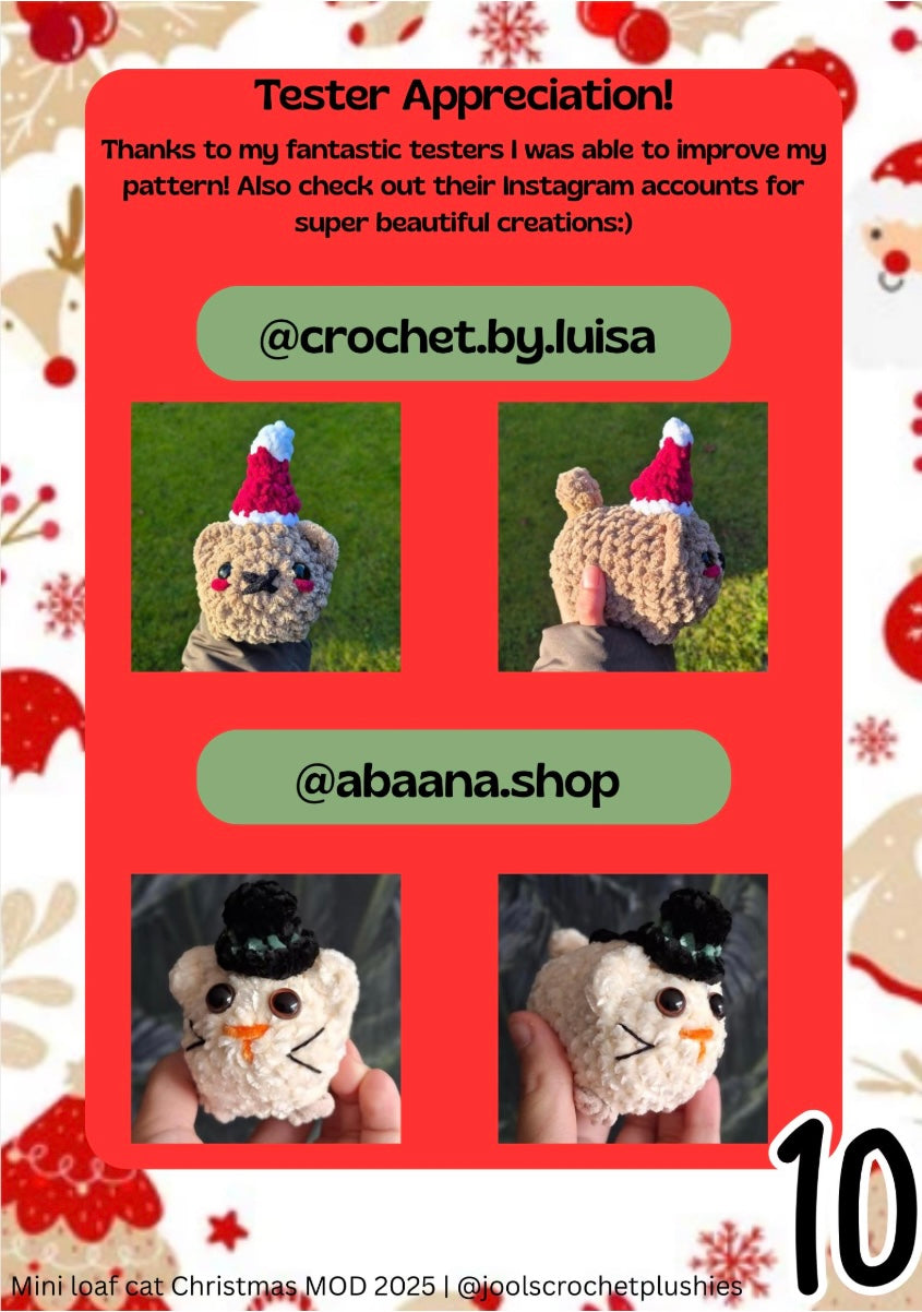 Mini Loaf Cats Christmas MOD (Digital pattern)