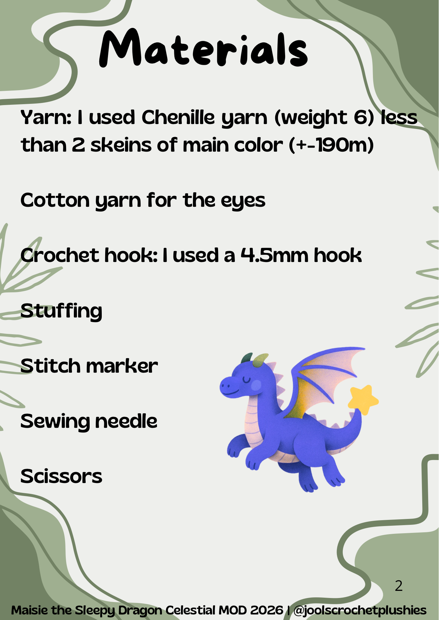 Maisie the Sleepy Dragon Celestial MOD (Digital Pattern)