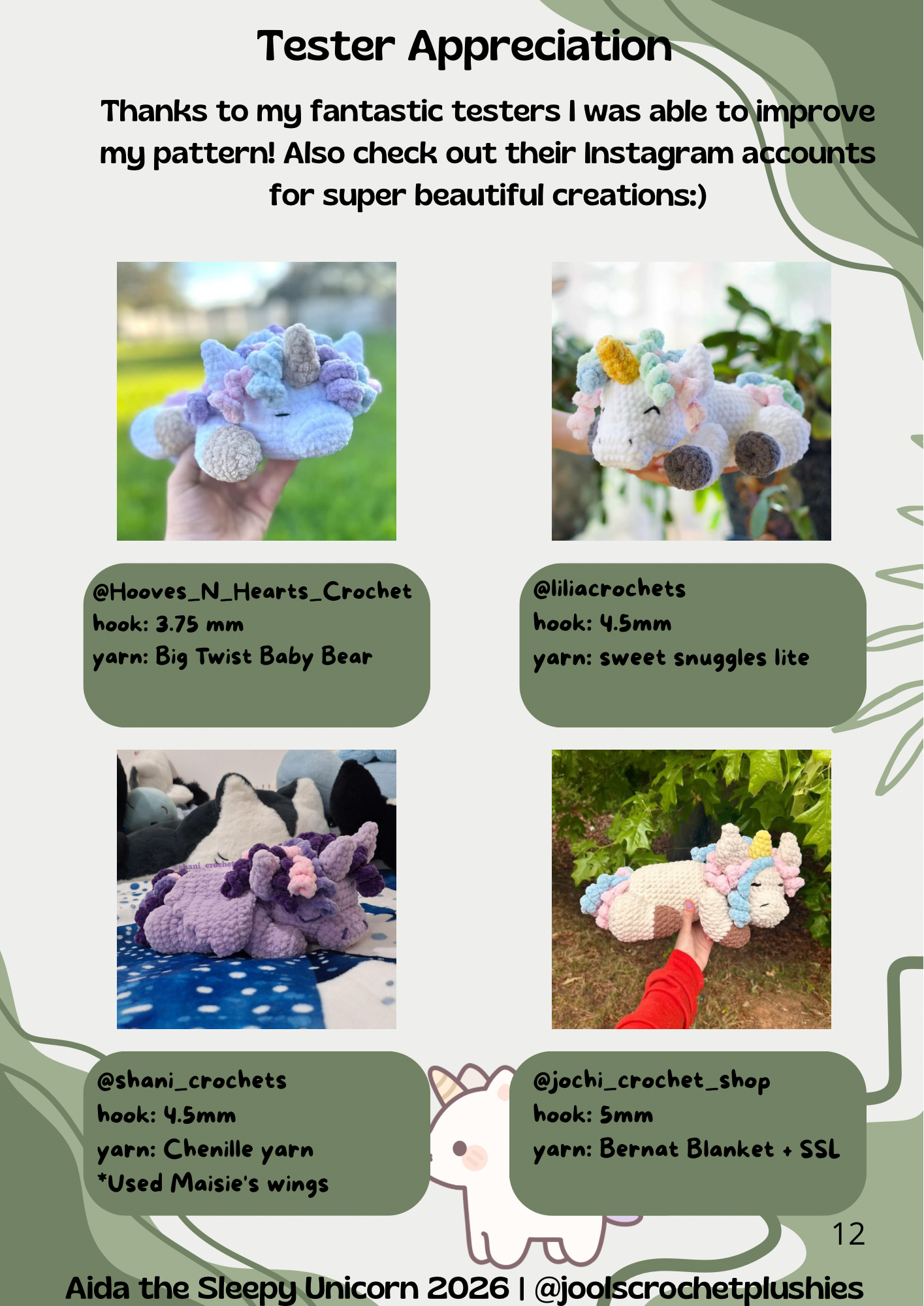 Aida the Sleepy Unicorn (Digital Pattern)