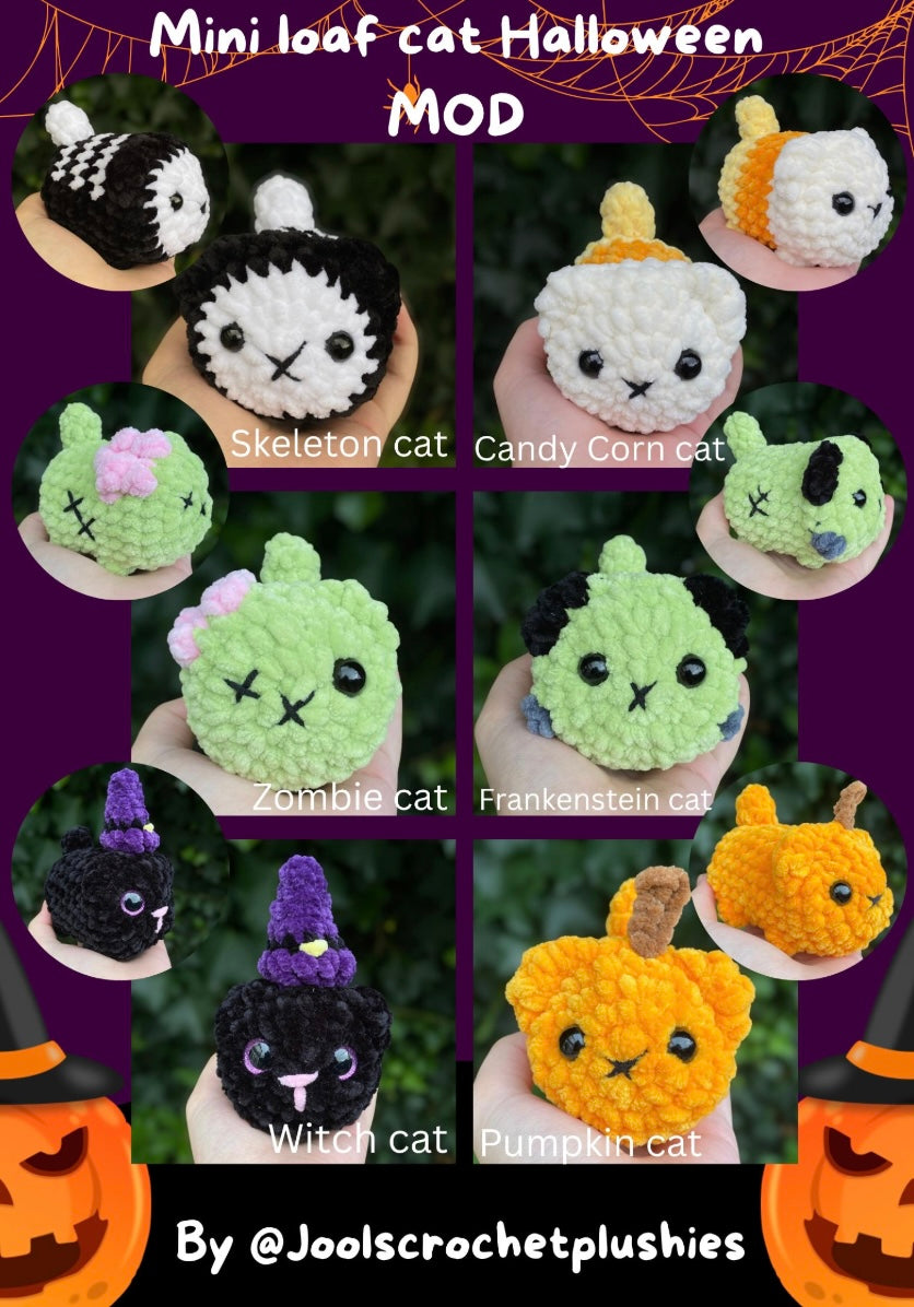 Mini Loaf Cats Halloween MOD (Digital pattern)
