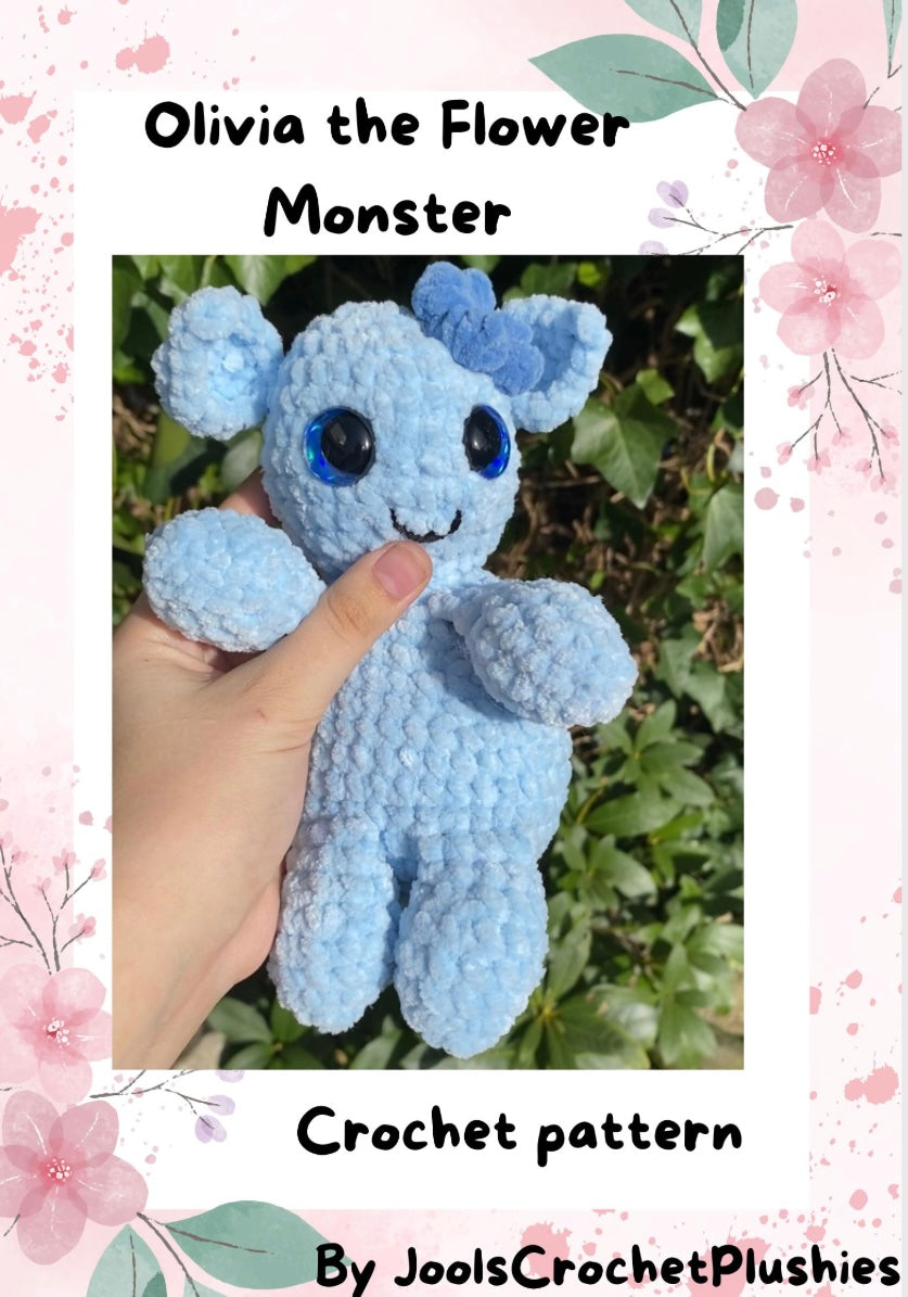 Olivia the Flower Monster Crochet Pattern (Digital pattern)