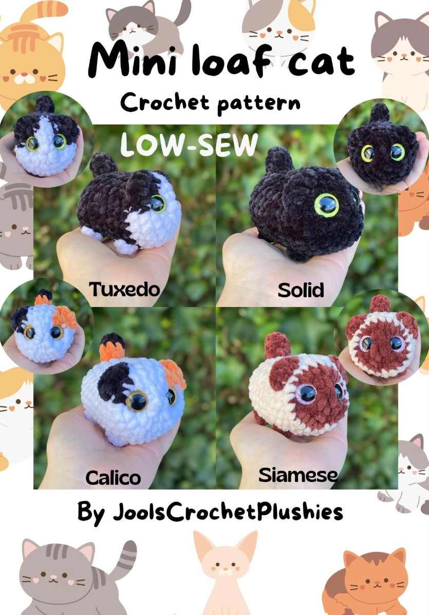 Mini Loaf Cats Crochet Pattern (Digital Pattern)