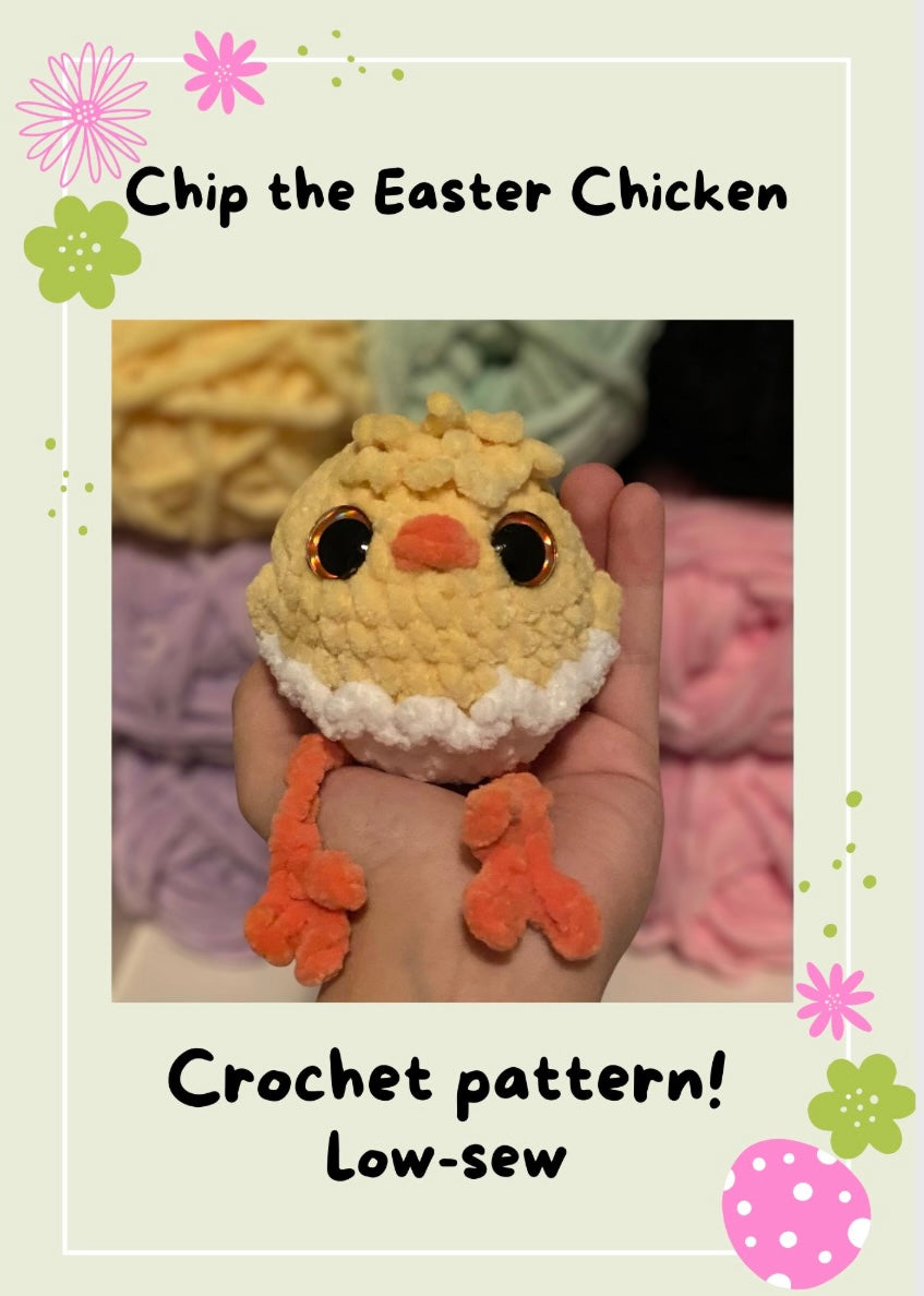 Chip the Easter Chicken Crochet Pattern LOW-SEW (Digital Pattern)