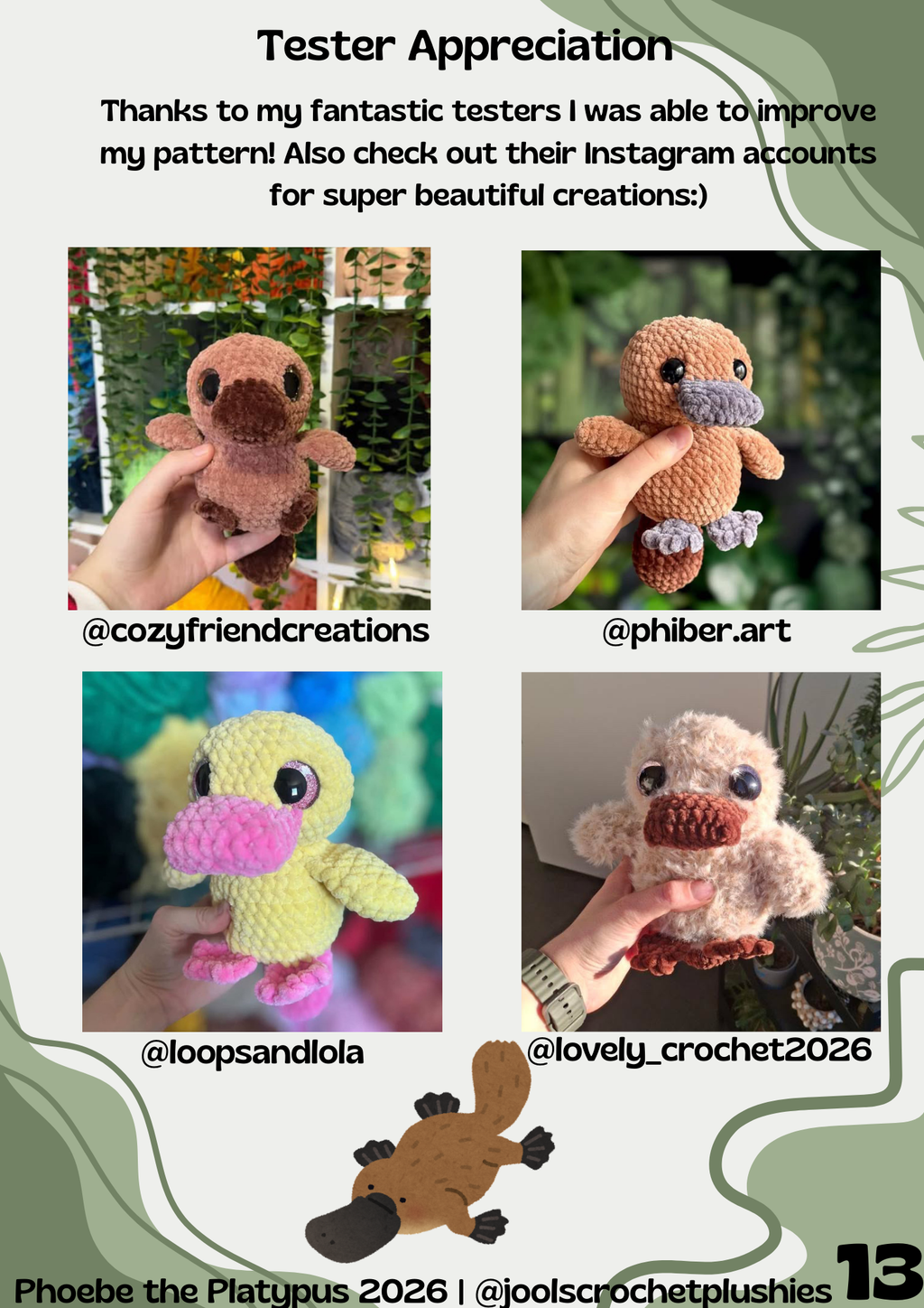 Phoebe the Platypus Crochet Pattern (Digital Pattern)