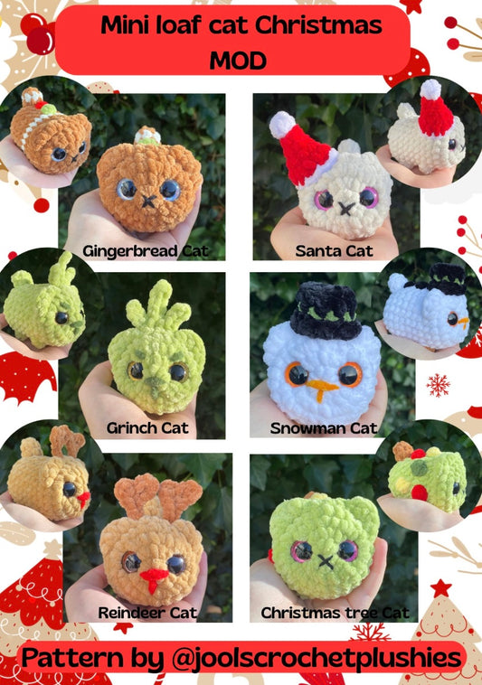 Mini Loaf Cats Christmas MOD (Digital pattern)