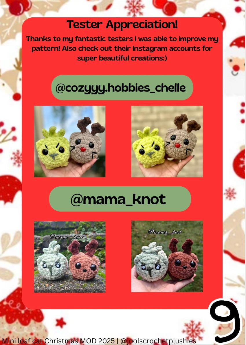 Mini Loaf Cats Christmas MOD (Digital Pattern)