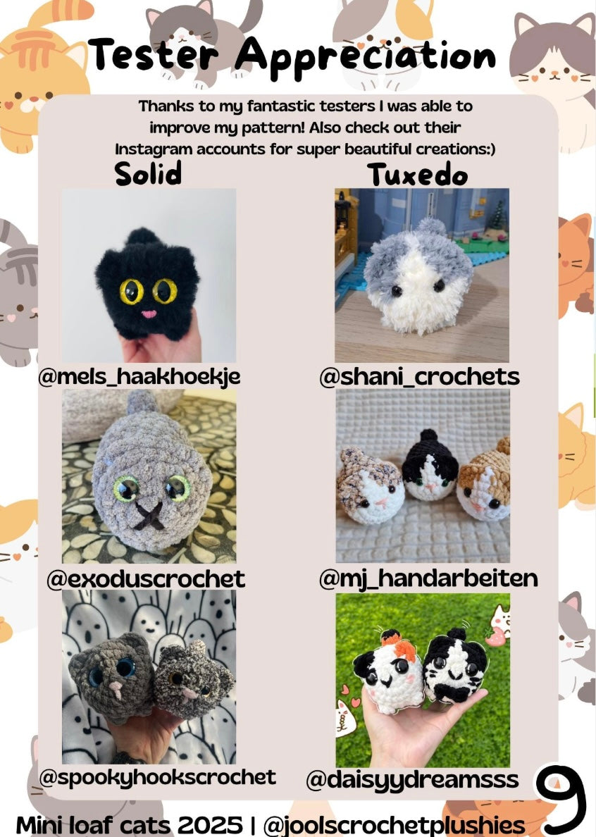 Mini Loaf Cats Crochet Pattern (Digital pattern)