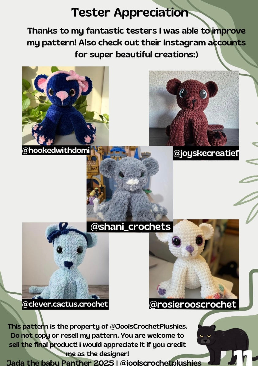 Panther bundle: Luna and Jada Crochet Pattern (Digital Pattern)