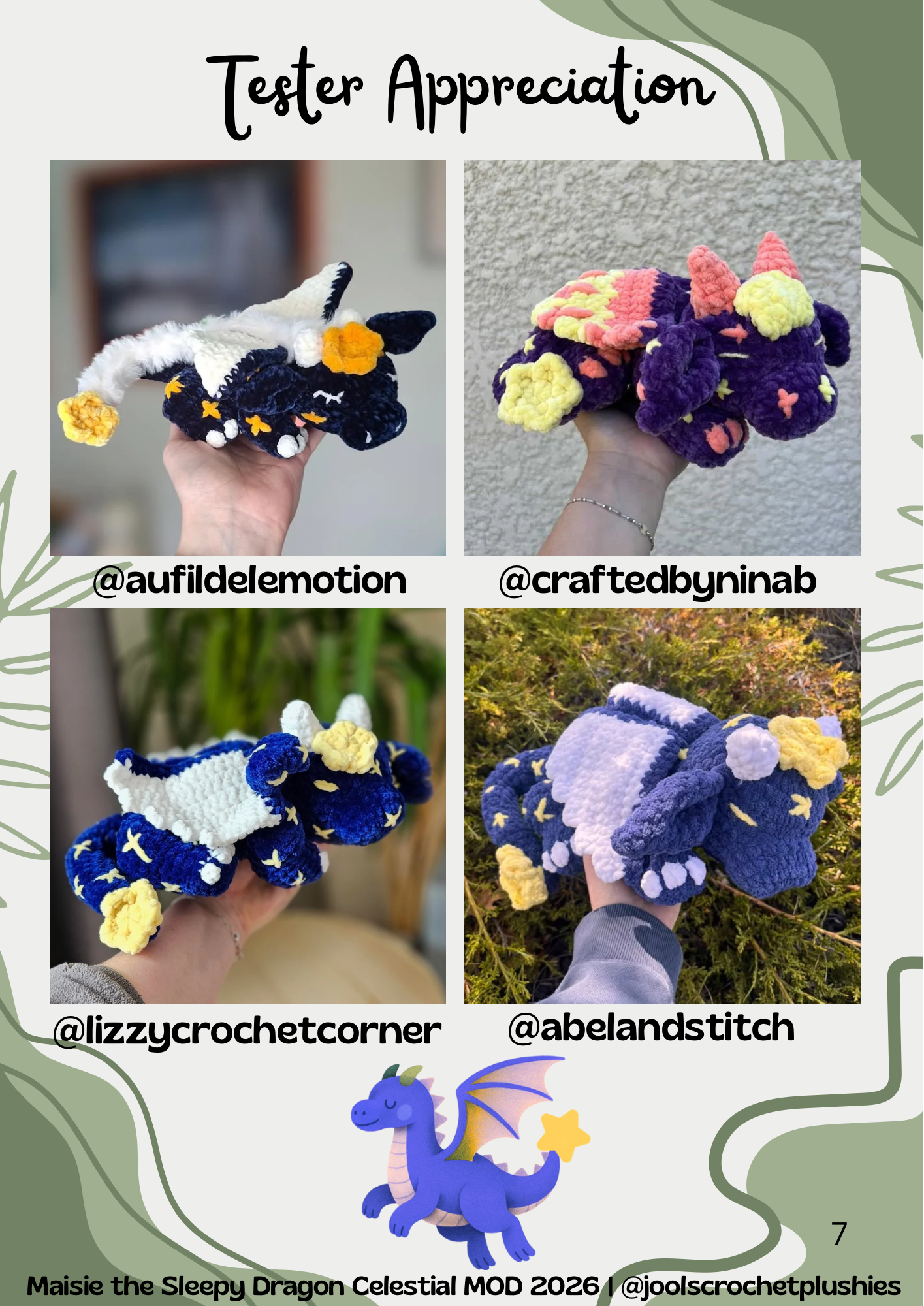 Maisie the Sleepy Dragon Celestial MOD (Digital Pattern)