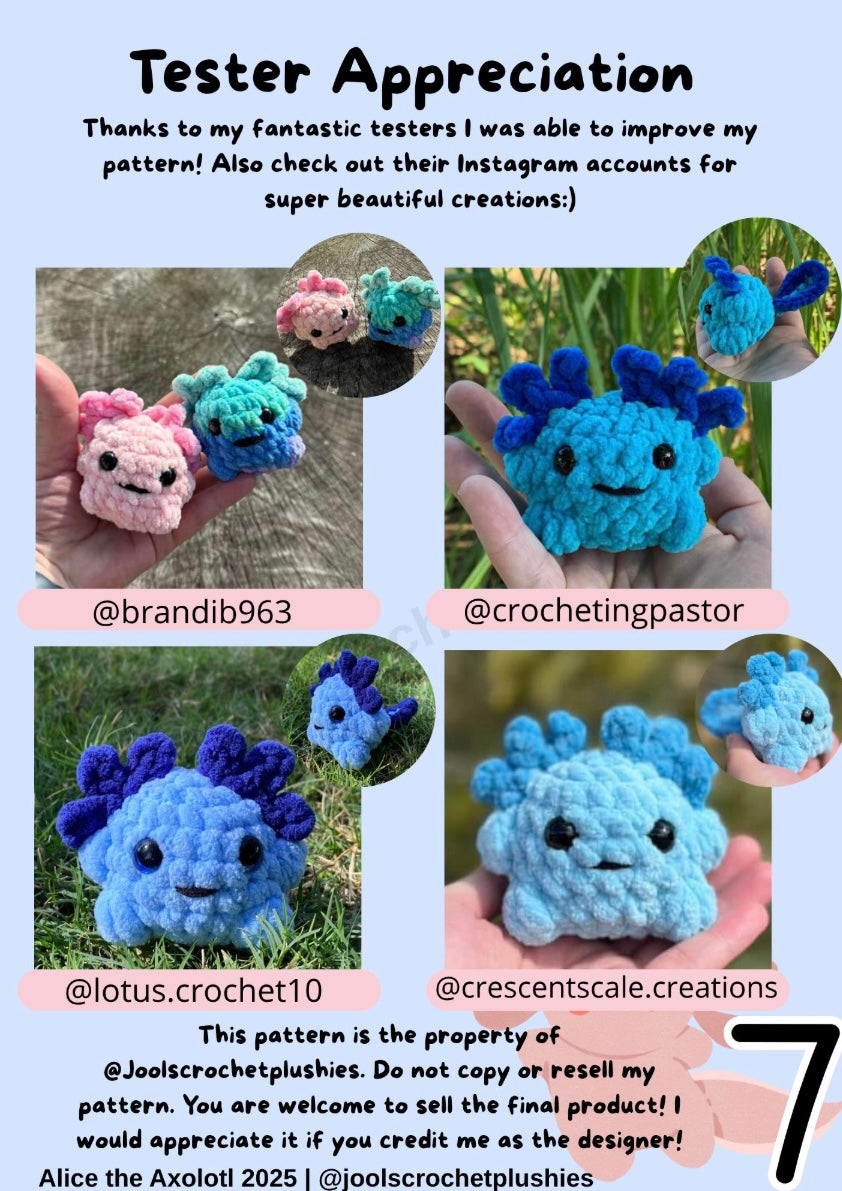 Alice the Axolotl Crochet Pattern (Digital Pattern)