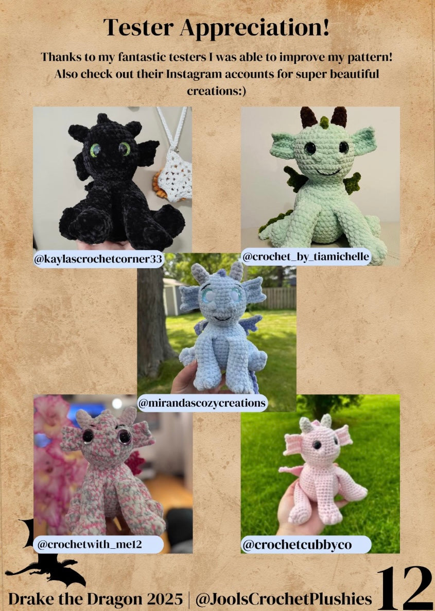 Drake the Dragon Crochet Pattern (Digital pattern)