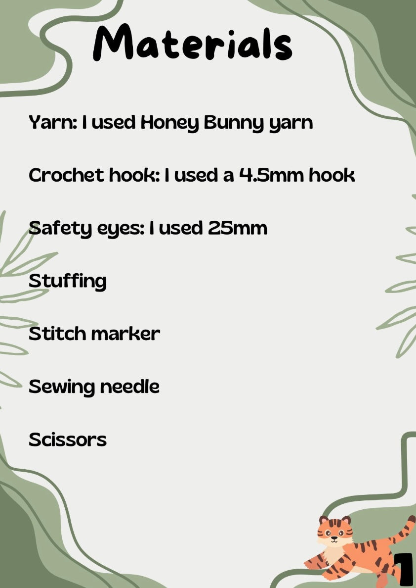Layla the Tiger Crochet Pattern (Digital Pattern)