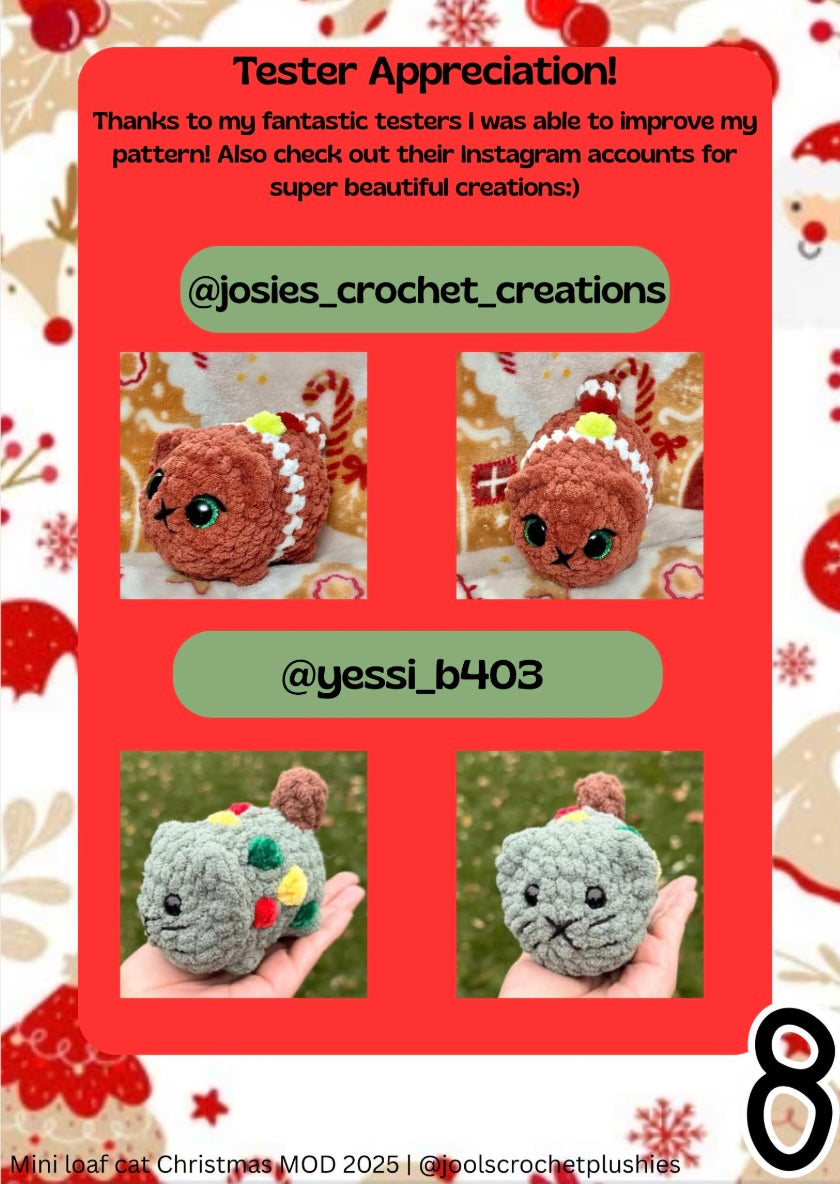 Mini Loaf Cats Christmas MOD (Digital pattern)