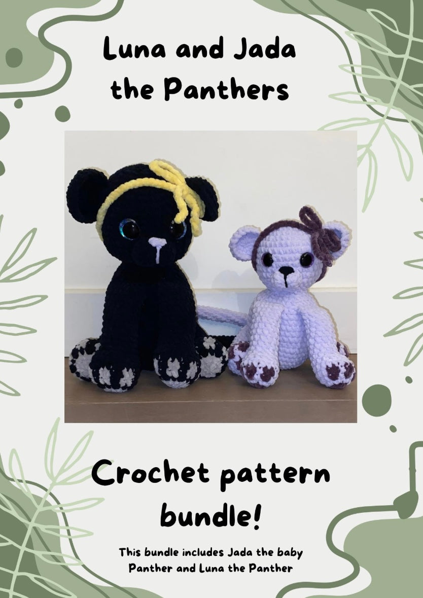 Panther bundle: Luna and Jada Crochet Pattern (Digital Pattern)