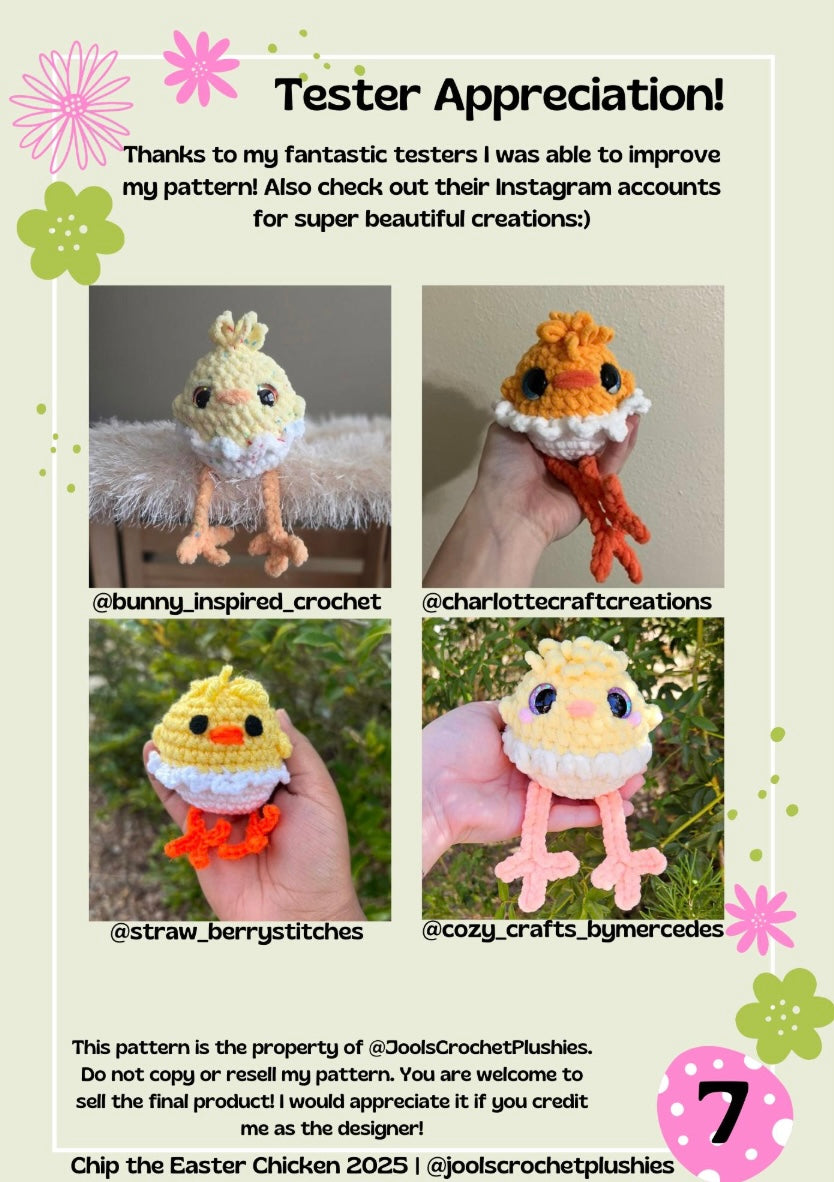 Chip the Easter Chicken Crochet Pattern LOW-SEW (Digital Pattern)