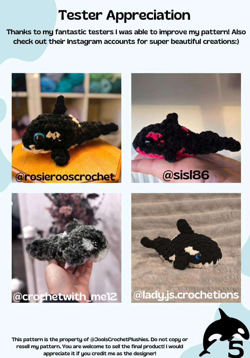 Ollie the Orca NO-SEW Crochet Pattern (Digital Pattern)