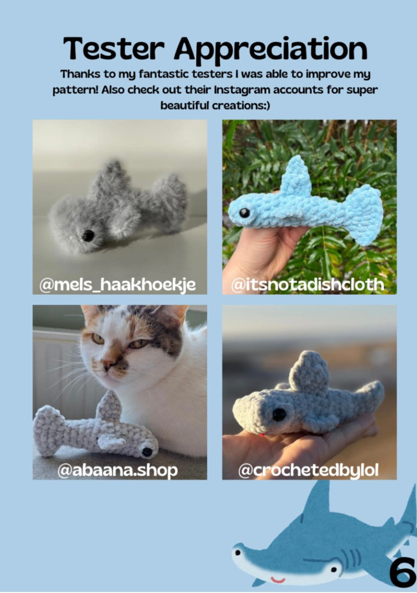 Harry the Hammerhead shark (Crochet Pattern)