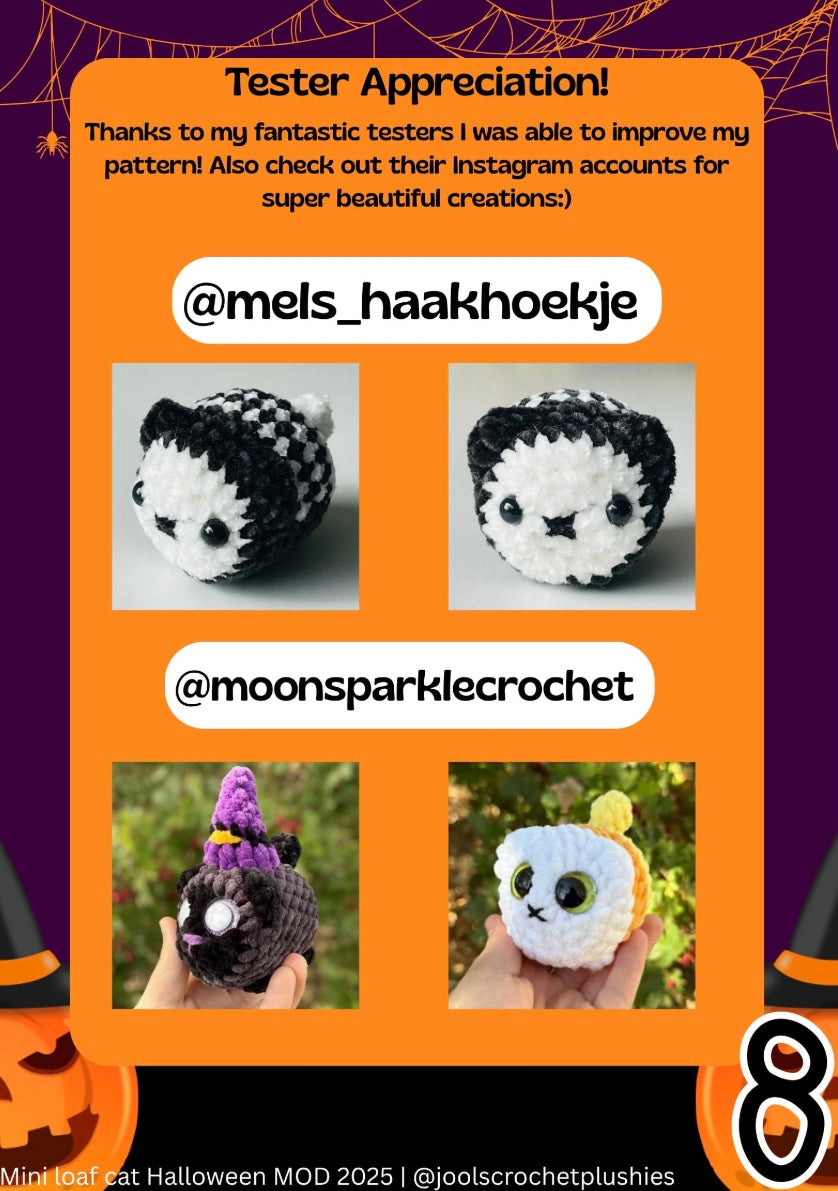 Mini Loaf Cats Halloween MOD (Digital pattern)