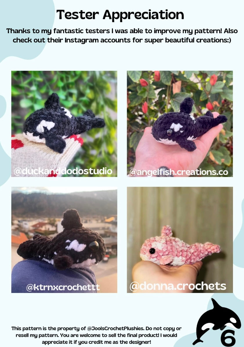 Ollie the Orca NO-SEW Crochet Pattern (Digital Pattern)