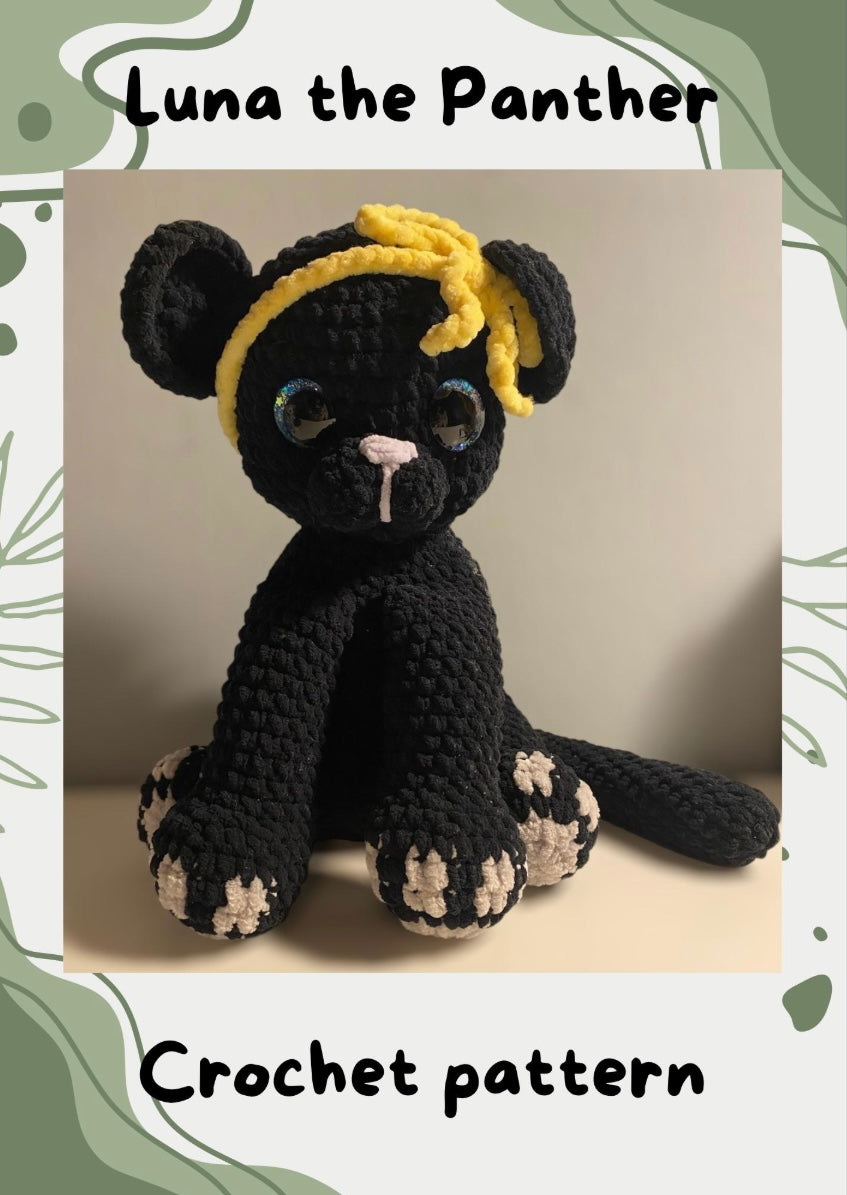 Luna the Panther Crochet Pattern (Digital pattern)