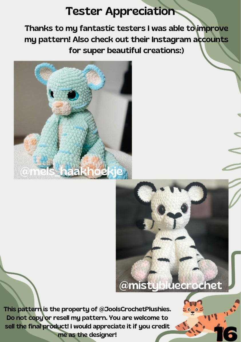 Layla the Tiger Crochet Pattern (Digital Pattern)