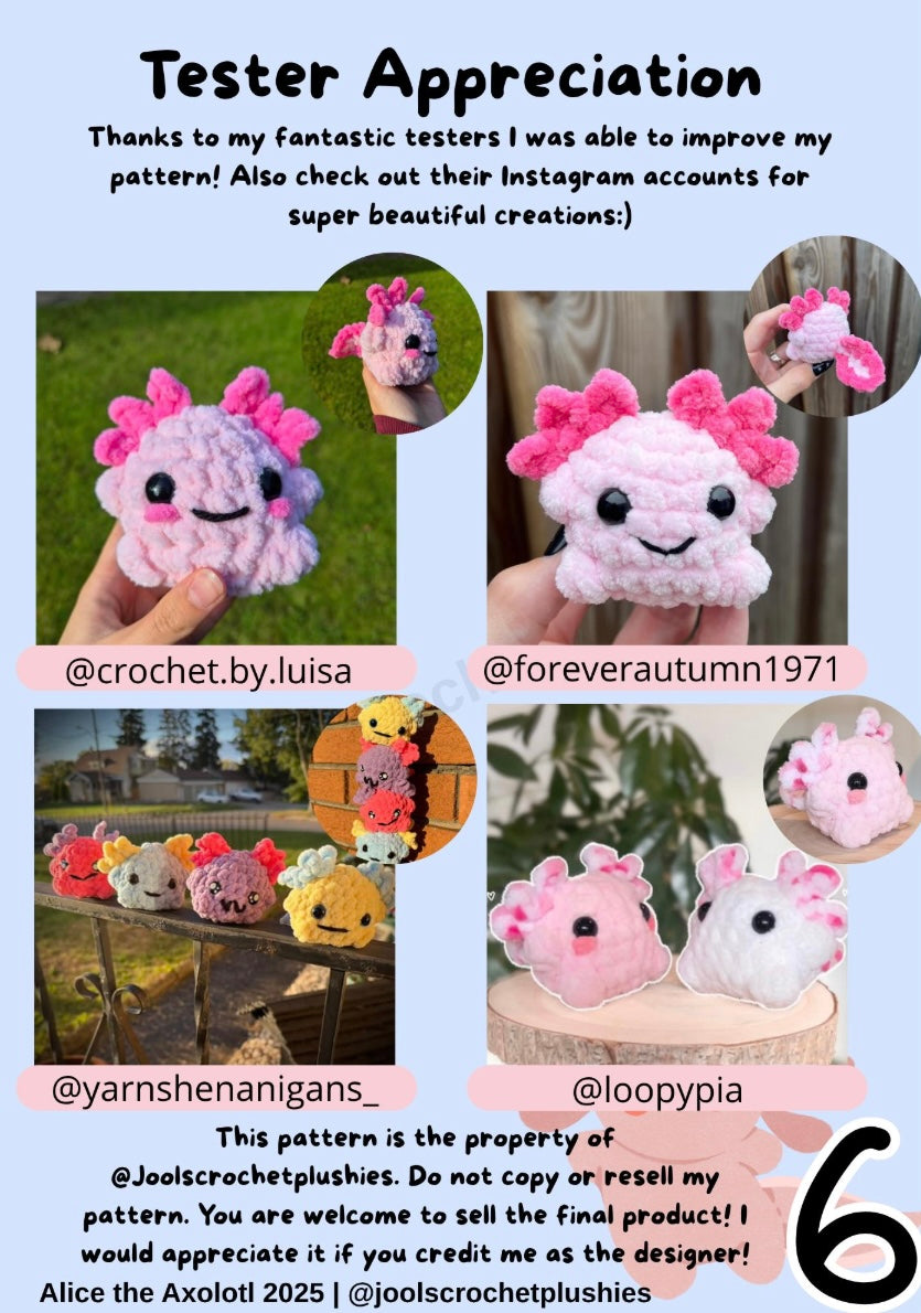 Alice the Axolotl Crochet Pattern (Digital Pattern)
