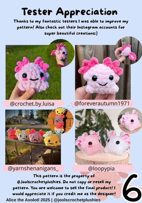Alice the Axolotl Crochet Pattern (Digital Pattern)
