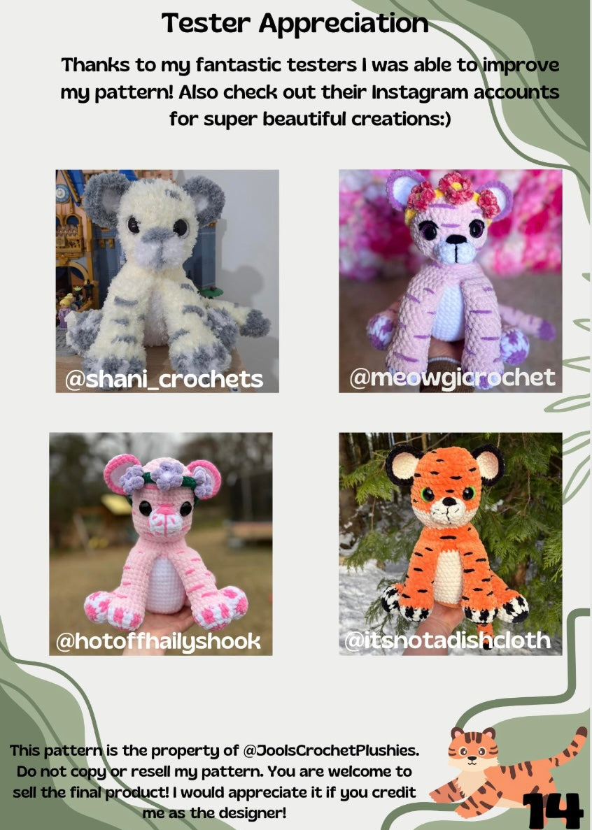 Layla the Tiger Crochet Pattern (Digital pattern)