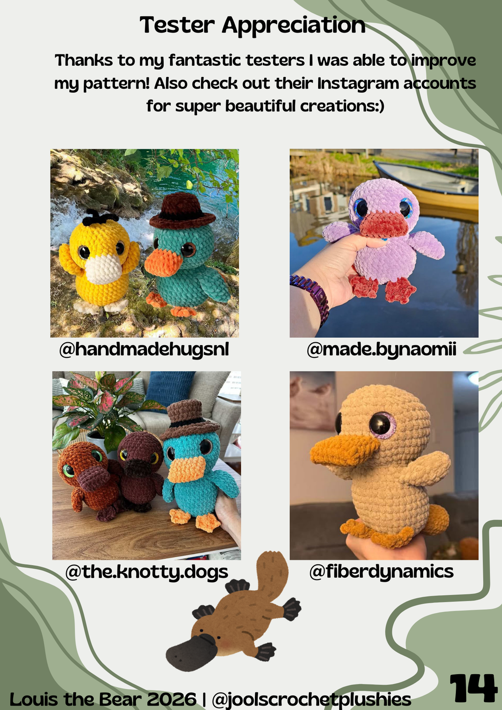 Phoebe the Platypus Crochet Pattern (Digital Pattern)